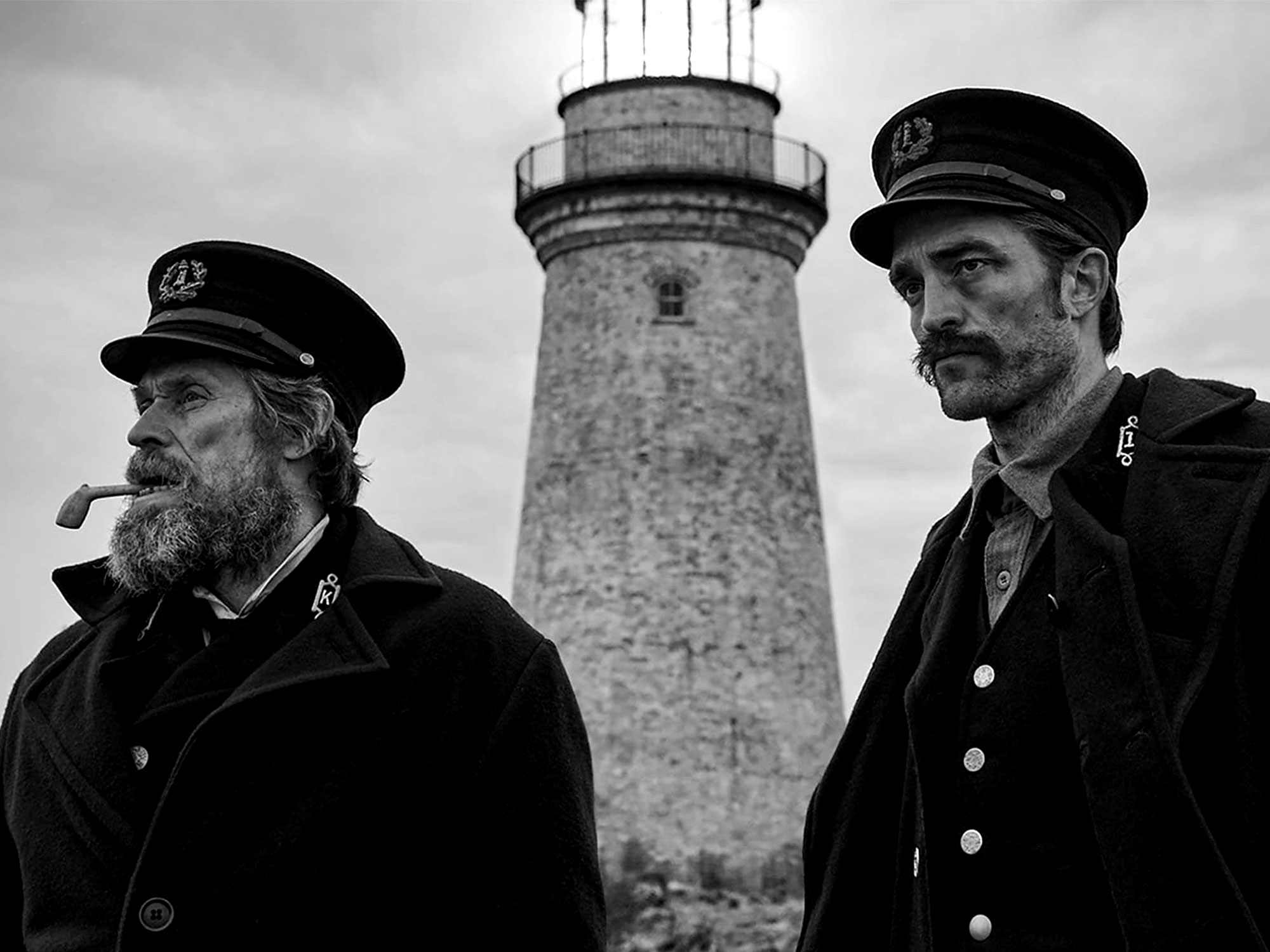 Robert Pattinson and Willem Dafoe in The Lighthouse (2019)